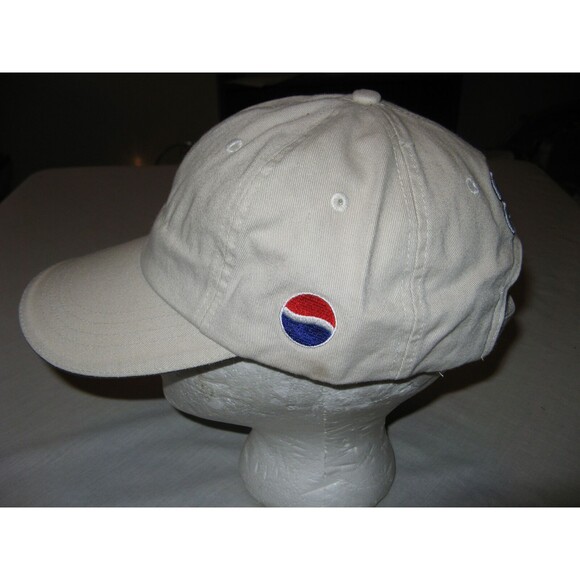 Pepsi Raid The Pepsi Beige Tan Adjustable Hat Cap Select Design NWOT - Picture 2 of 5